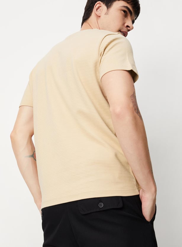 Men Ribbed Slim Fit T-shirt