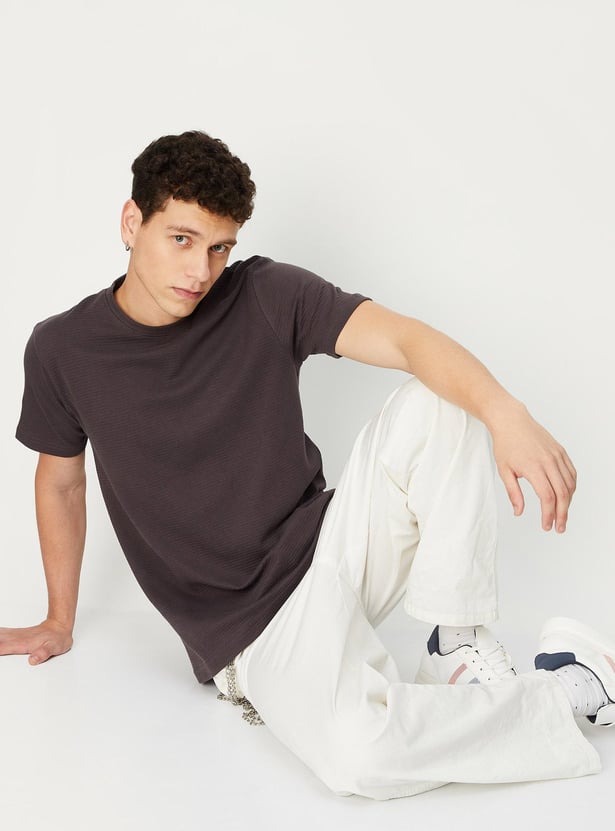 Men Ribbed Slim Fit T-shirt