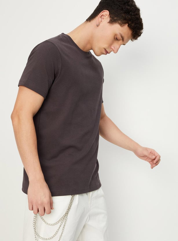 Men Ribbed Slim Fit T-shirt