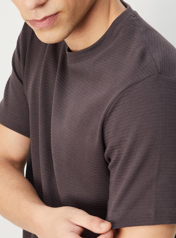 Men Ribbed Slim Fit T-shirt