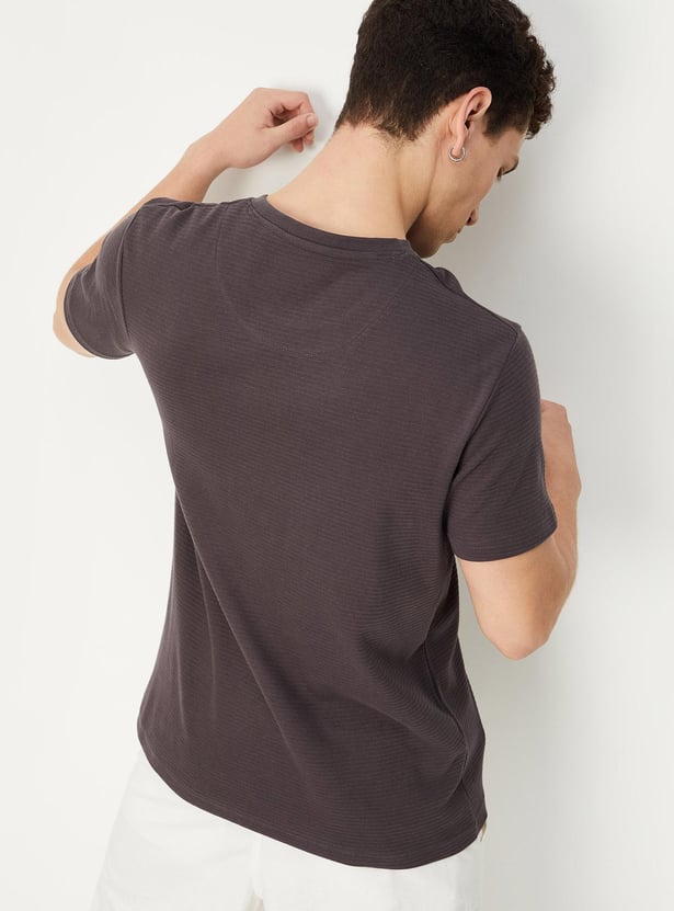 Men Ribbed Slim Fit T-shirt