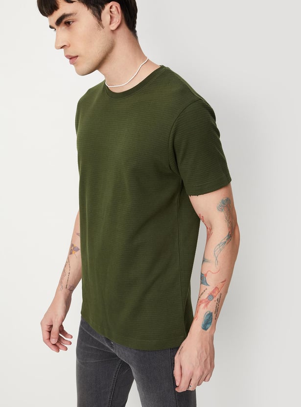 Men Ribbed Slim Fit T-shirt