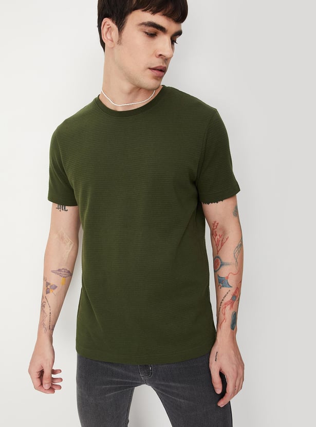 Men Ribbed Slim Fit T-shirt