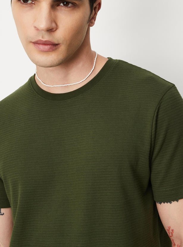 Men Ribbed Slim Fit T-shirt