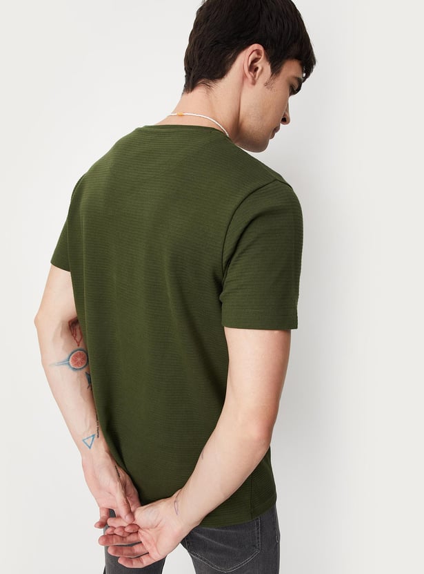 Men Ribbed Slim Fit T-shirt