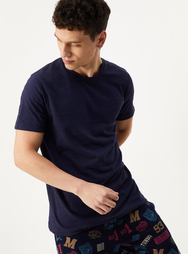 Buy Men Solid Slim Fit Cotton T-shirt Online at just Rs. 399.0 ...