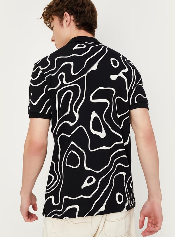 Men Slim Fit Printed Polo T-shirt