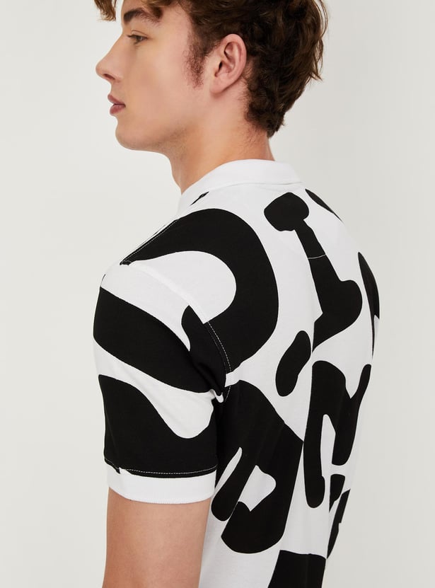 Men Slim Fit Printed Polo T-shirt