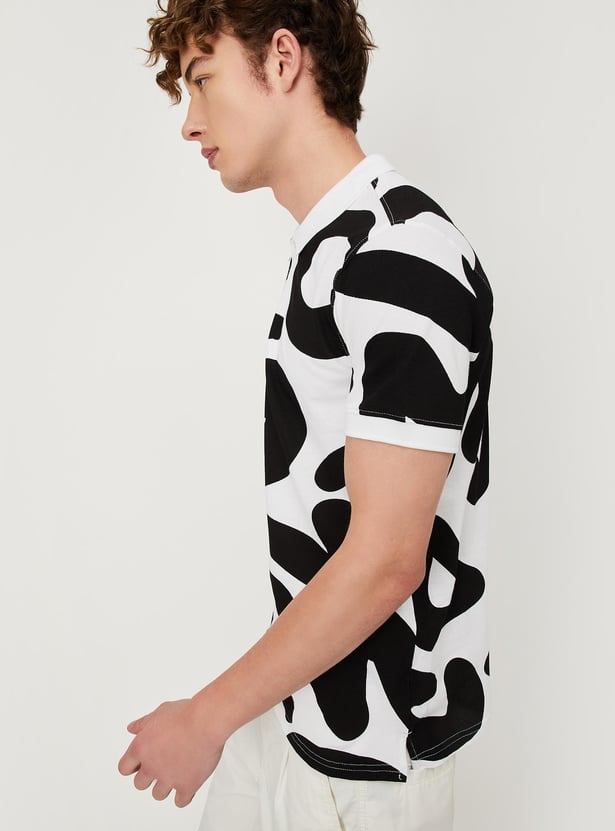 Men Slim Fit Printed Polo T-shirt