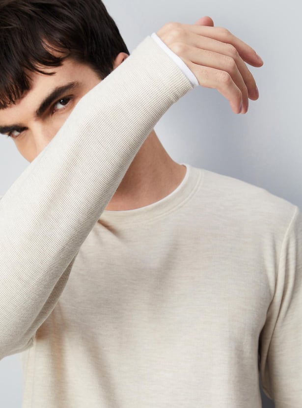 Men Textured Crew Neck T-shirt