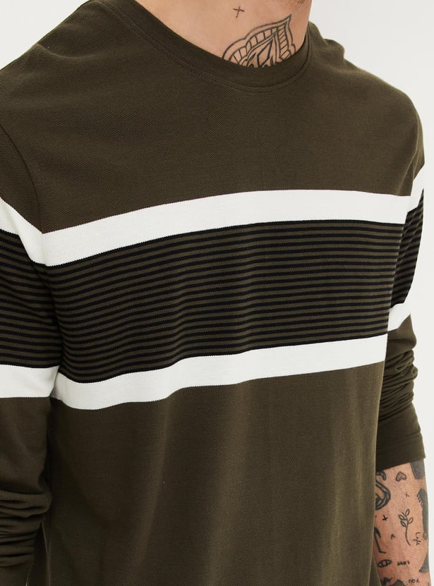 Men Slim Fit Striped T-shirt
