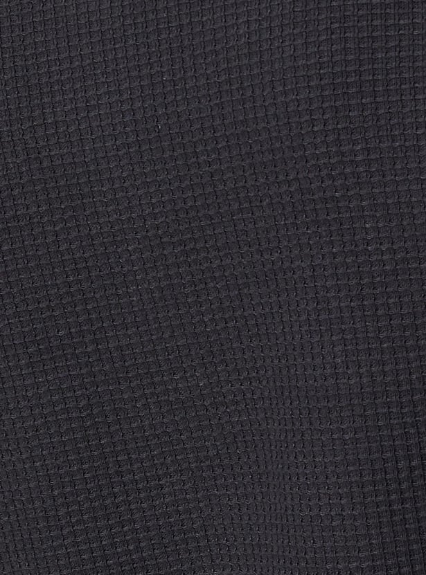 Men Textured Slim Fit Henley T-shirt