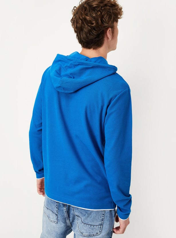 Men Solid Full Sleeves Hoodie