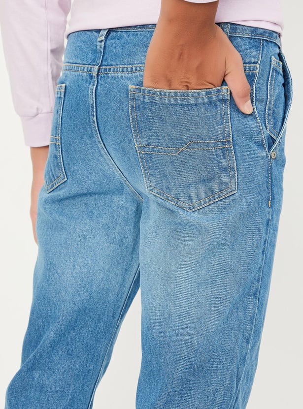 Boys Washed Denim Joggers