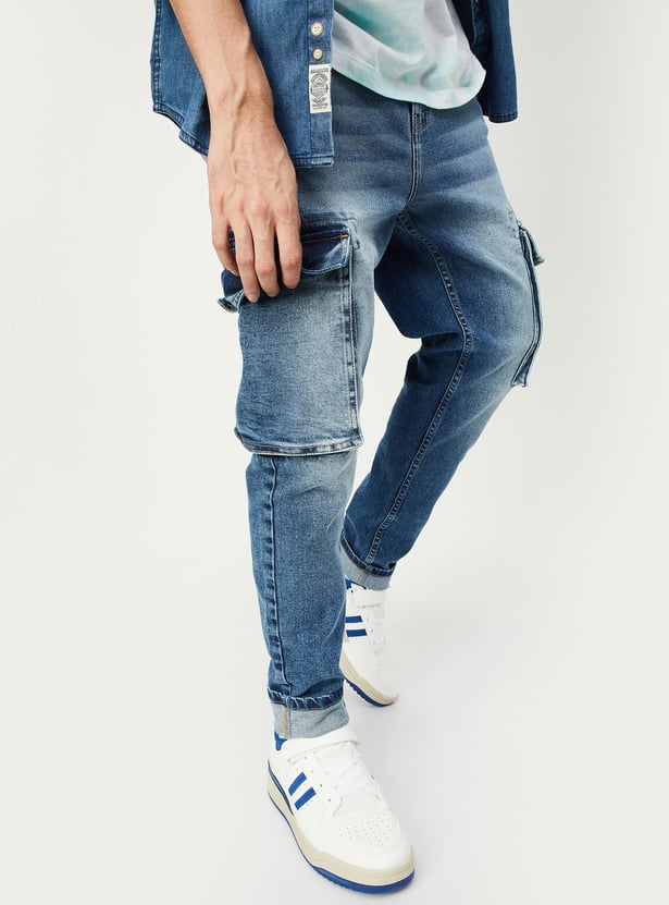 Men Washed Carrot Fit Jeans