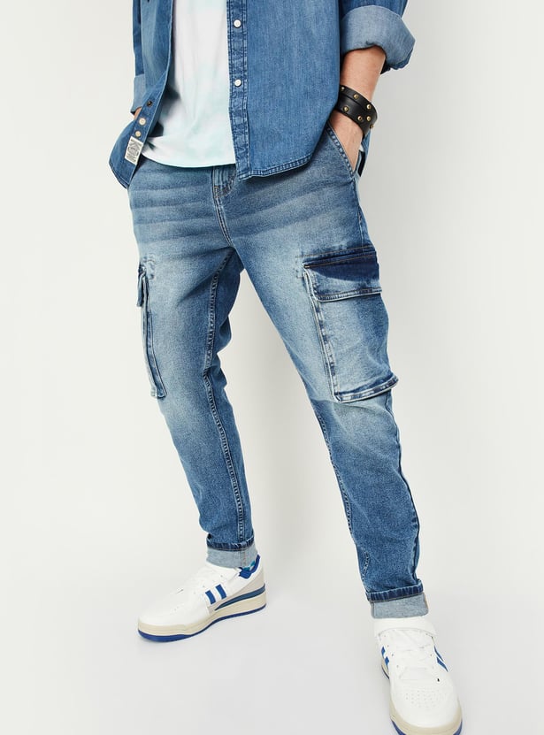 Men Washed Carrot Fit Jeans