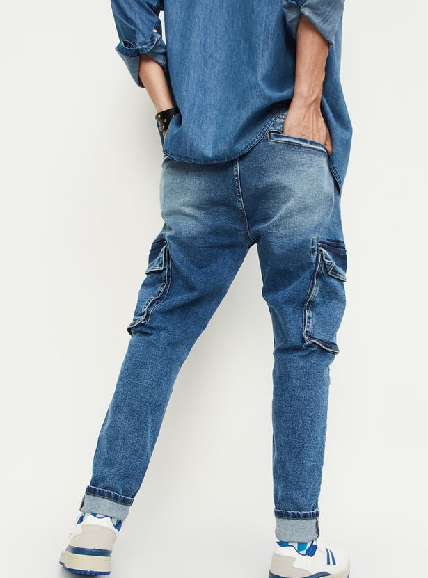 Men Washed Carrot Fit Jeans