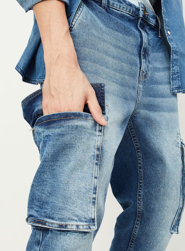 Men Washed Carrot Fit Jeans