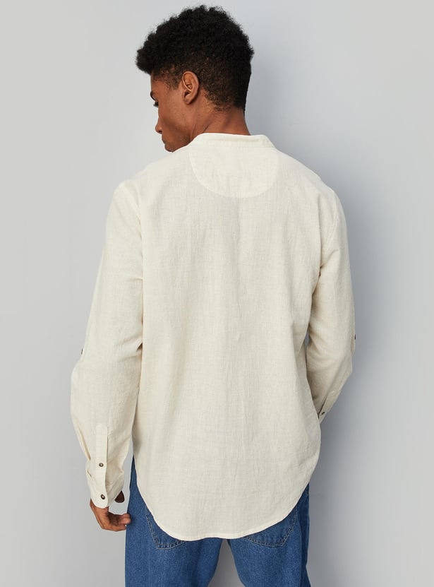 Men Pintuck Yoke Short Kurta