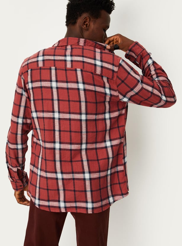 Men Checked Slim Fit Shirt