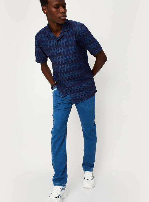 Men Printed Resort Collar Shirt