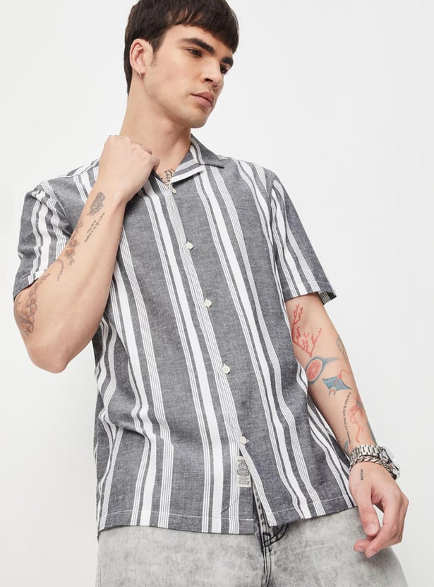 Men Striped Eco Wash Shirt