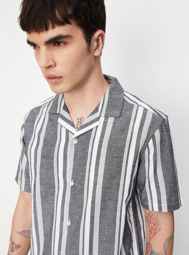 Men Striped Eco Wash Shirt
