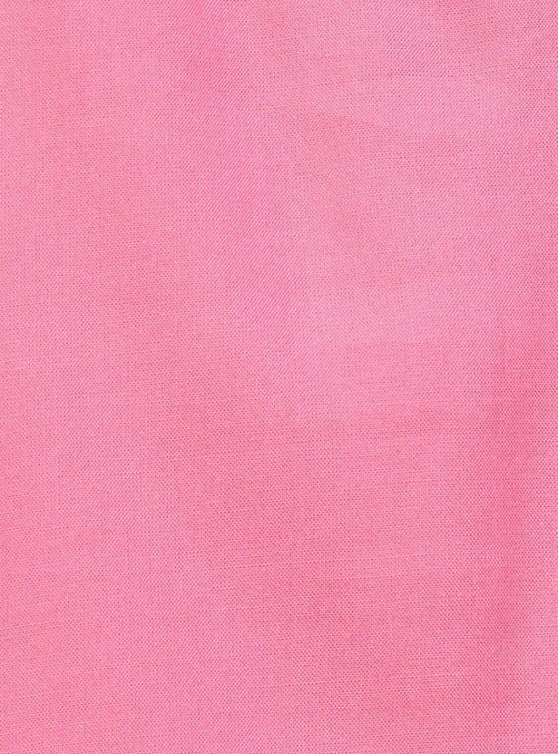 Girls Ruched Sleeves V-Neck Top