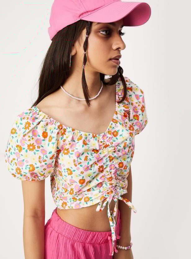 Girls Printed Crop Top