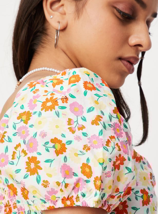 Girls Printed Crop Top