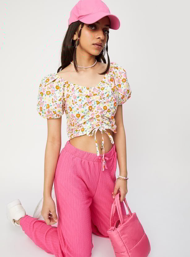 Girls Printed Crop Top