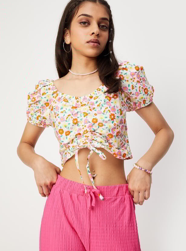 Girls Printed Crop Top