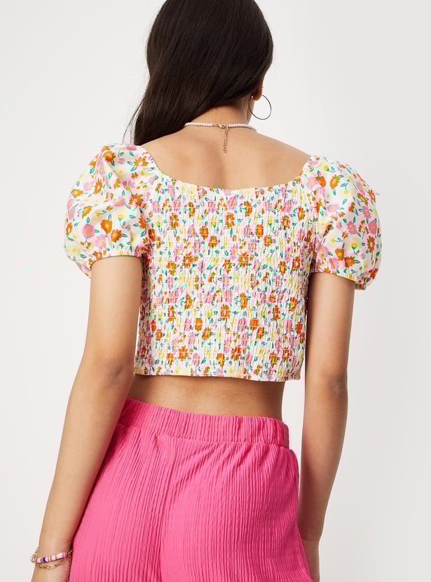 Girls Printed Crop Top