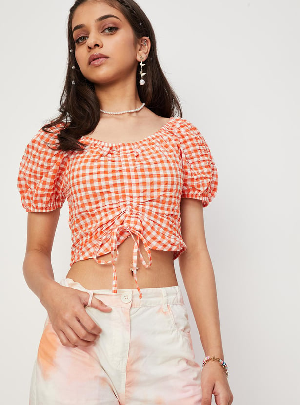 Girls Printed Crop Top