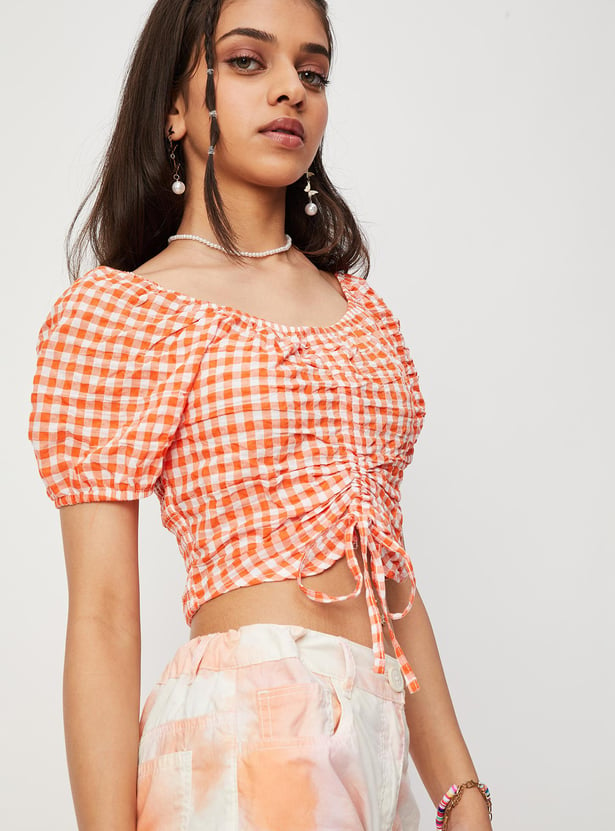 Girls Printed Crop Top