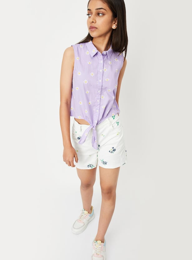 Girls Printed Sleeveless Top