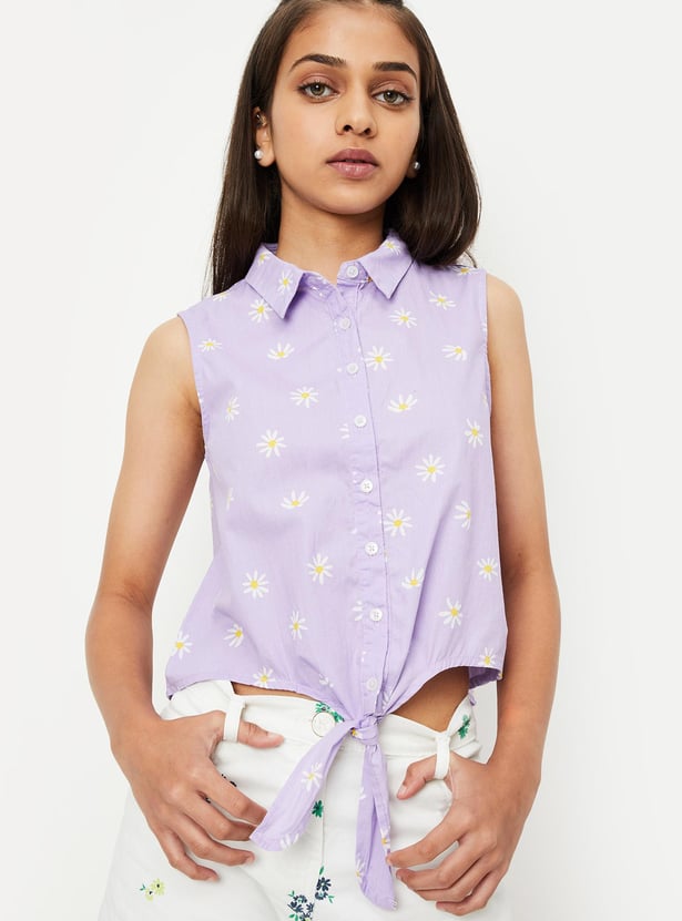 Girls Printed Sleeveless Top