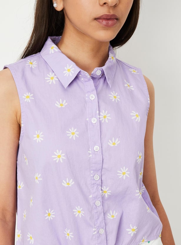 Girls Printed Sleeveless Top