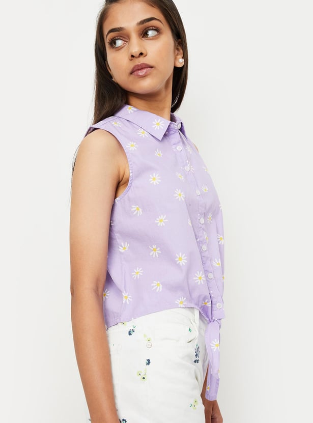 Girls Printed Sleeveless Top