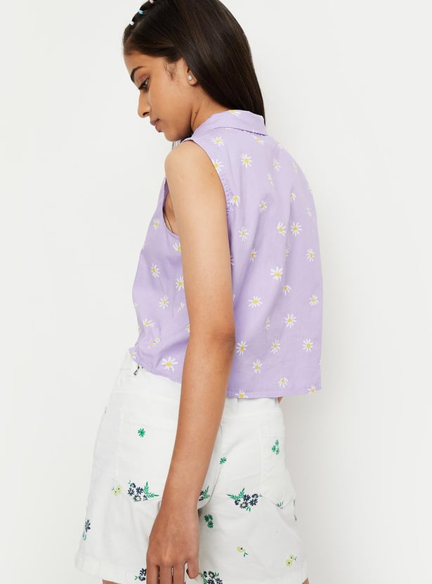 Girls Printed Sleeveless Top
