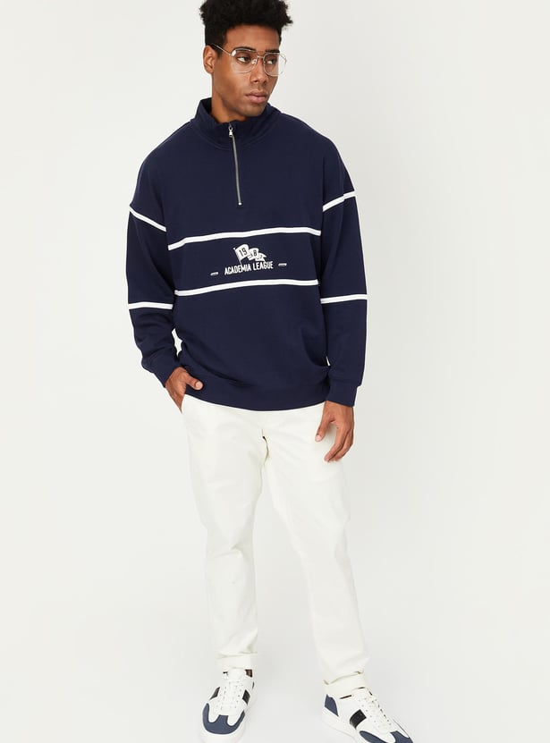 Men Oversized Zip Sweatshirt