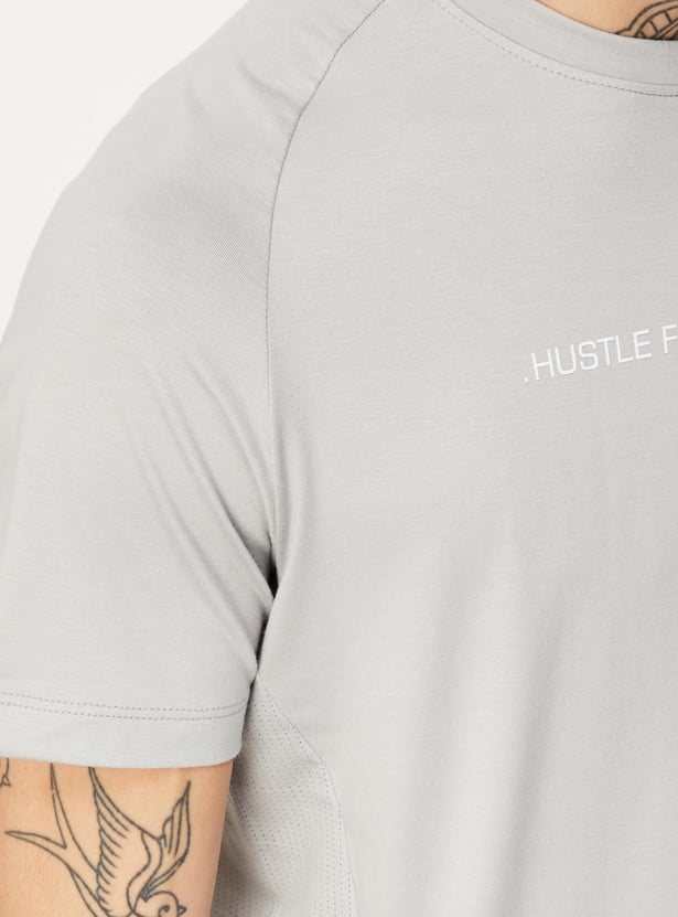 Men Typographic Printed Active T-shirt