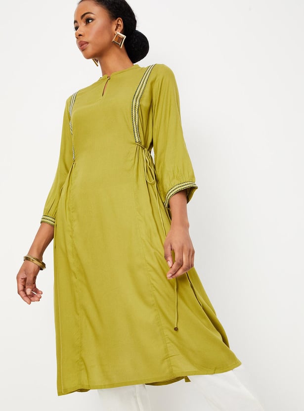 Women Embroidered A-line Kurta