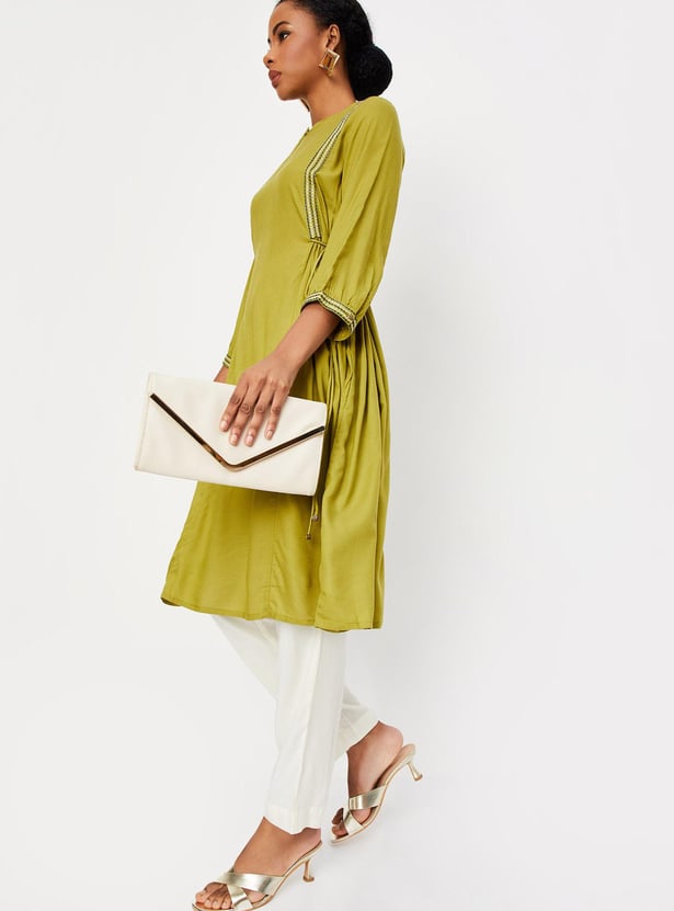 Women Embroidered A-line Kurta