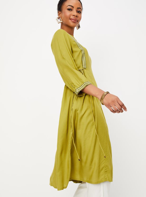 Women Embroidered A-line Kurta