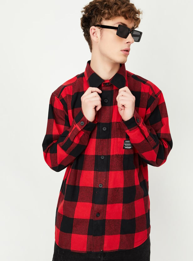 Buy Men Relaxed Fit Checked Over Shirt Online at just Rs. 1499.0 ...