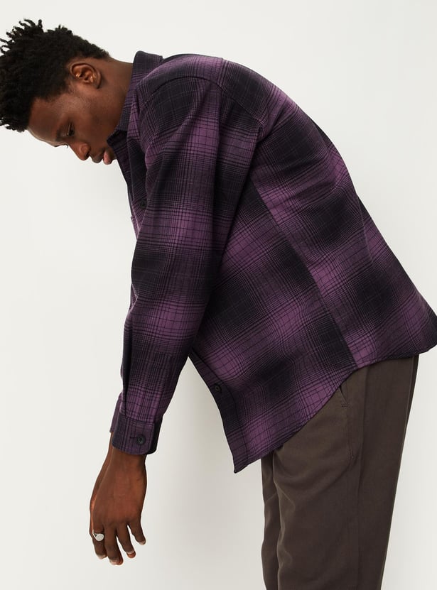 Men Checked Relaxed Fit Over Shirt