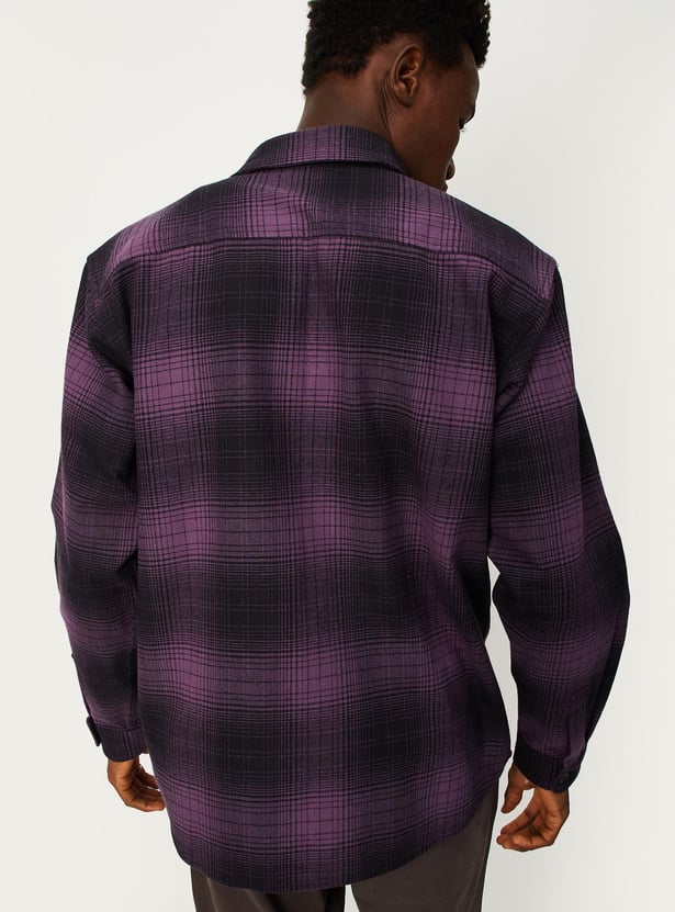 Men Checked Relaxed Fit Over Shirt