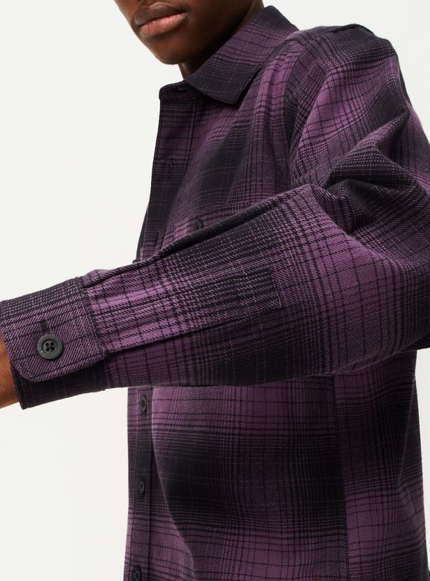 Men Checked Relaxed Fit Over Shirt