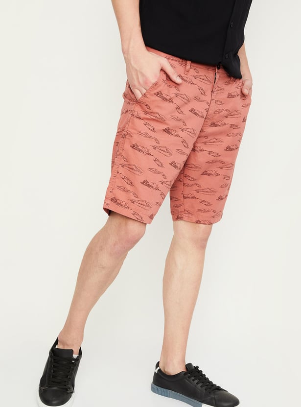 Men Printed Slim Fit Shorts